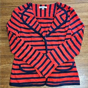 CAbi Nautical Striped Jacket with Accent Gold Buttons with Anchors